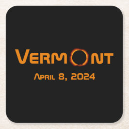 Porta-copo De Papel Quadrado Eclipse Solar Totalmente Vermont 2024