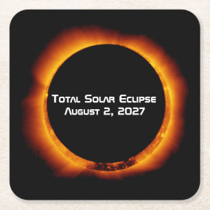 Porta-copo De Papel Quadrado Eclipse Total do Século de 2027