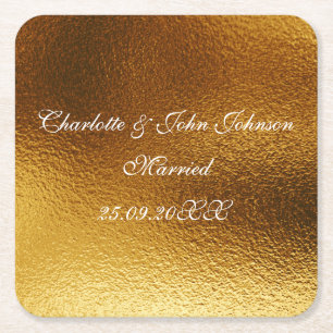Porta-copo De Papel Quadrado Economias brilhantes personalizadas reais do ouro