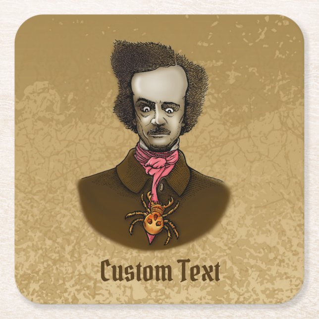 Porta-copo De Papel Quadrado Edgar com Inseto Dourado (Frente)