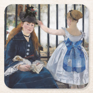Porta-copo De Papel Quadrado Edouard Manet - A Ferrovia