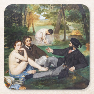 Porta-copo De Papel Quadrado Edouard Manet - Luncheon na Grass