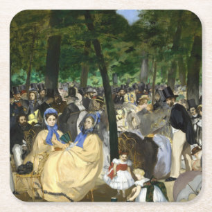 Porta-copo De Papel Quadrado Edouard Manet - Música nos Jardins das Tulherias