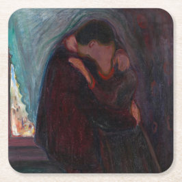 Porta-copo De Papel Quadrado Edvard Munch - O Beijo