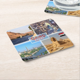 Porta-copo De Papel Quadrado EG Cairo - Rio Nilo - Khan el Khalili -