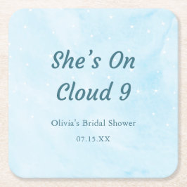 Porta-copo De Papel Quadrado Ela Está no Céu dos Sonhos Azul Céu Sonhador para 