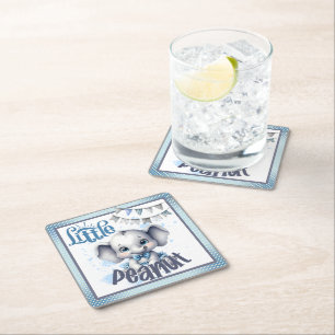 Porta-copo De Papel Quadrado Elefante Azul Cutie - Pequeno amendoim