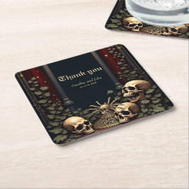 Porta-copo De Papel Quadrado Elegância Gótica Sombria. Arco impressionante