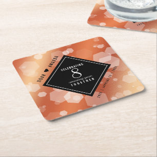 Porta-copo De Papel Quadrado Elegant 8th Bronze Wedding Anniversary Celebration