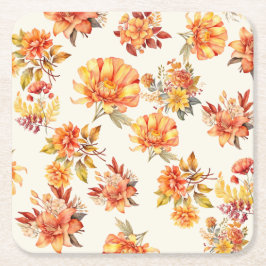 Porta-copo De Papel Quadrado Elegant Autumn Floral