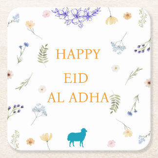 Porta-copo De Papel Quadrado Elegant Floral Eid al-Adha 