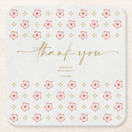 Porta-copo De Papel Quadrado Elegant Japanese Plum Blossom