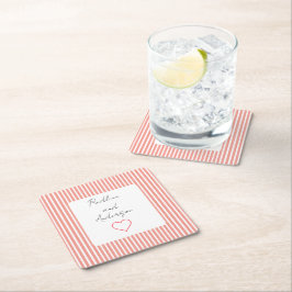 Porta-copo De Papel Quadrado Elegant Tangerine Wedding