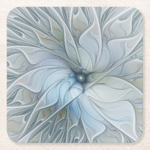 Porta-copo De Papel Quadrado Elegante Beleza Arte Fractal Abstrata Moderna Flor