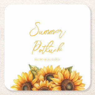 Porta-copo De Papel Quadrado Elegante Elegant Company Summer Event