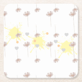 Porta-copo De Papel Quadrado Elegante flor de dázia moderna