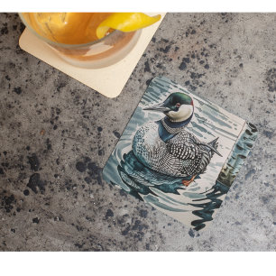 Porta-copo De Papel Quadrado Elegante mergulhão no lago