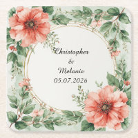 Elegante Moldura Floral em Aquarela