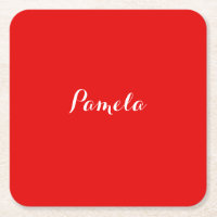 Elegante Nome Clássico Minimalista Vermelho Quente