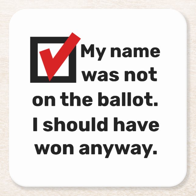 Porta-copo De Papel Quadrado Eleição Humor 2024 (Frente)