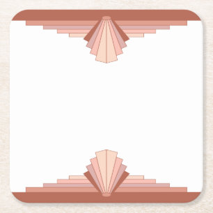 Porta-copo De Papel Quadrado Elementos de deco de arte na paleta de ouro de ros
