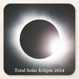 Porta-copo De Papel Quadrado Elipse solar total 8 de abril de 2024 Sol da Lua