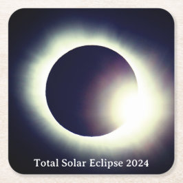 Porta-copo De Papel Quadrado Elipse solar total 8 de abril de 2024 Sol da Lua