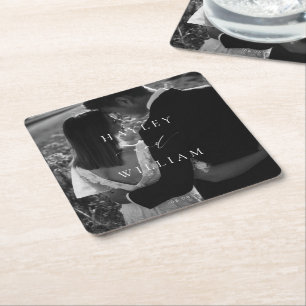 Porta-copo De Papel Quadrado Ellesmere Wedding Photo