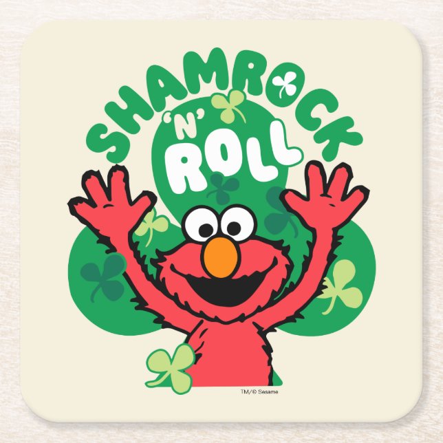 Porta-copo De Papel Quadrado Elmo | Shamrock 'N' Roll (Frente)