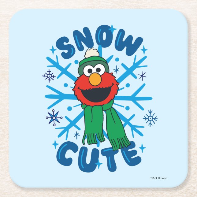 Porta-copo De Papel Quadrado Elmo Snow Cute (Frente)