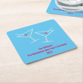Porta-copo De Papel Quadrado Elogios do ano novo (personalizados)