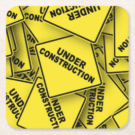 Porta-copo De Papel Quadrado Em Sinais De Construção