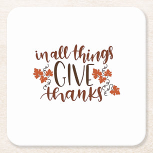 Porta-copo De Papel Quadrado Em Todas As Coisas Dá Aos Obrigados Uma Pumpkin De