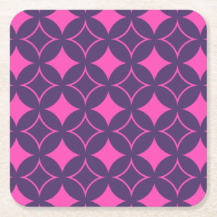 Porta-copo De Papel Quadrado Embarcação rosa e roxa