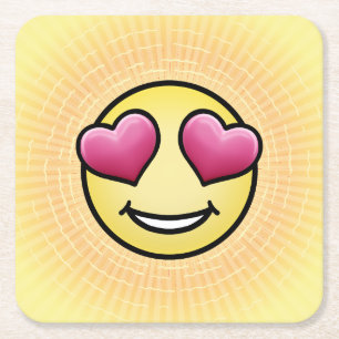 Porta-copo De Papel Quadrado Emoji Love