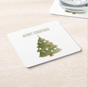 Porta-copo De Papel Quadrado Enfeites de Estrela para Árvore de Natal