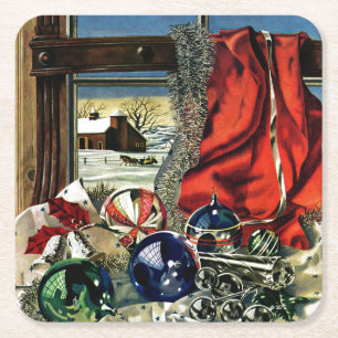 Porta-copo De Papel Quadrado Enfeites de natal