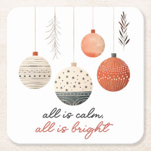 Porta-copo De Papel Quadrado Enfeites de Natal Hygge