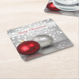 Porta-copo De Papel Quadrado Enfeites de natal Shimmery - porta copos de papel