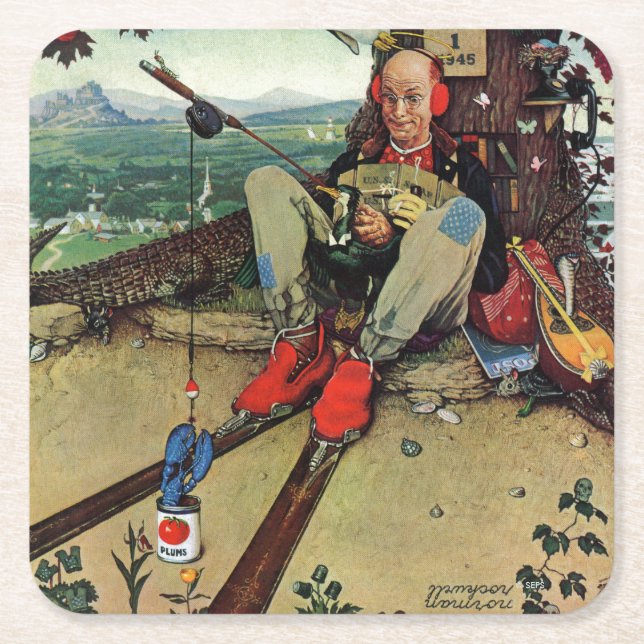 Porta-copo De Papel Quadrado Enganado, 1945 (Frente)