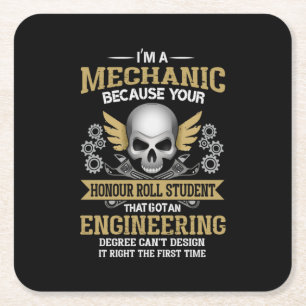 Porta-copo De Papel Quadrado Engenheiro Eu Sou Uma Engenharia Mecânica