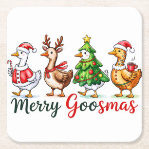Porta-copo De Papel Quadrado Engraçado Bobo de Natal