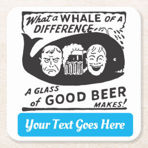 Porta-copo De Papel Quadrado Engraçado cerveja Vintage com qualquer texto