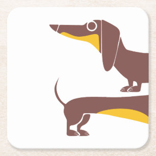 Porta-copo De Papel Quadrado Engraçado e fofo dachshund para os pais de cães lo