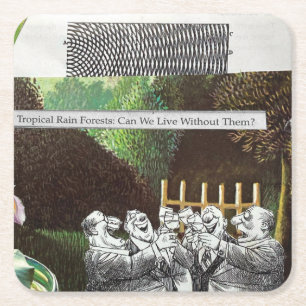 Porta-copo De Papel Quadrado Engraçado Piada Política Sátira Florestal Mudança