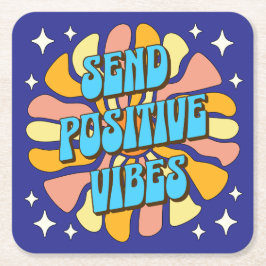 Porta-copo De Papel Quadrado Enviar Vibrações Positivas