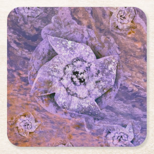 Porta-copo De Papel Quadrado Envolventes violetas, lilás, no mar, com água