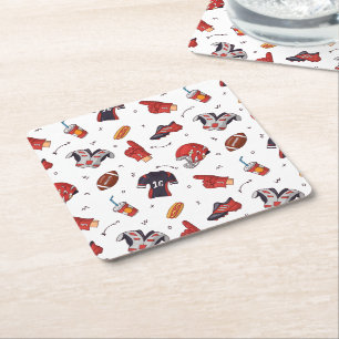 Porta-copo De Papel Quadrado Equipamento desportivo de futebol com padrão de Co