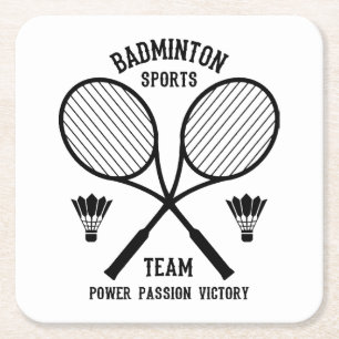 Porta-copo De Papel Quadrado Equipe de Esportes de Badminton