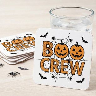 Porta-copo De Papel Quadrado Equipe Funny Boo Abóbora Casamento de Halloween Fe
